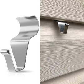 MIUKAA Vinyl Siding Hooks (4-Pack), Stainless Steel No Hole No Damage Siding Clips Hangers for Hanging Outdoor, Hooks for Outdoor String Lights, Patio Decor, Front Porch Decor, Wreath Decor | MIUKAA