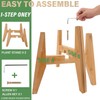 LEIMO KPARTS Adjustable Bamboo Plant Stand (8-12 inches), Mid Century