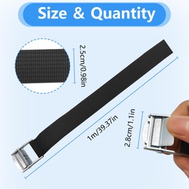 VINEST Pack of 10 Small Tie Down Straps Short 1 m Adjustable Lashing Strap Black up to 250 kg Zinc Alloy Lashing Strap with Clamping Lock Lashing Straps Lashing Strap Short for Attaching Goods,