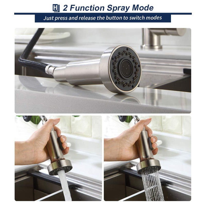 HOMELODY Pull Down Faucet Replacement, 2 Functions Sprayer Head, G