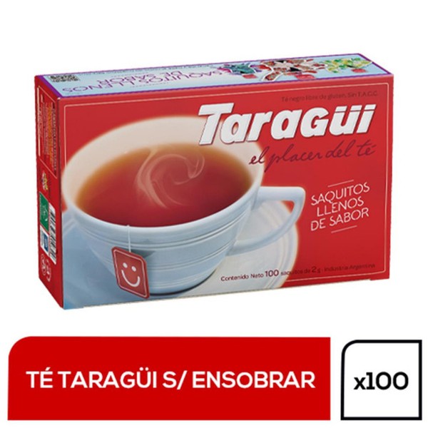 Taragüi Té Negro Black Tea in Bags (box of 100 bags)