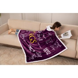 Piwaka Hug Blanket Gifts for Loved One - Cosy Sherpa Fleece Blanket, Machine Washable Plush Blankets Gifts, Heartwarming Sentimental, Get Well Soon Gifts (Sherpa Fleece, Purple - Wearable Blanket)