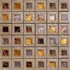 Hominter 5-Sheets Glass Resin Backsplash Tile Brown Grid Mosaic Window