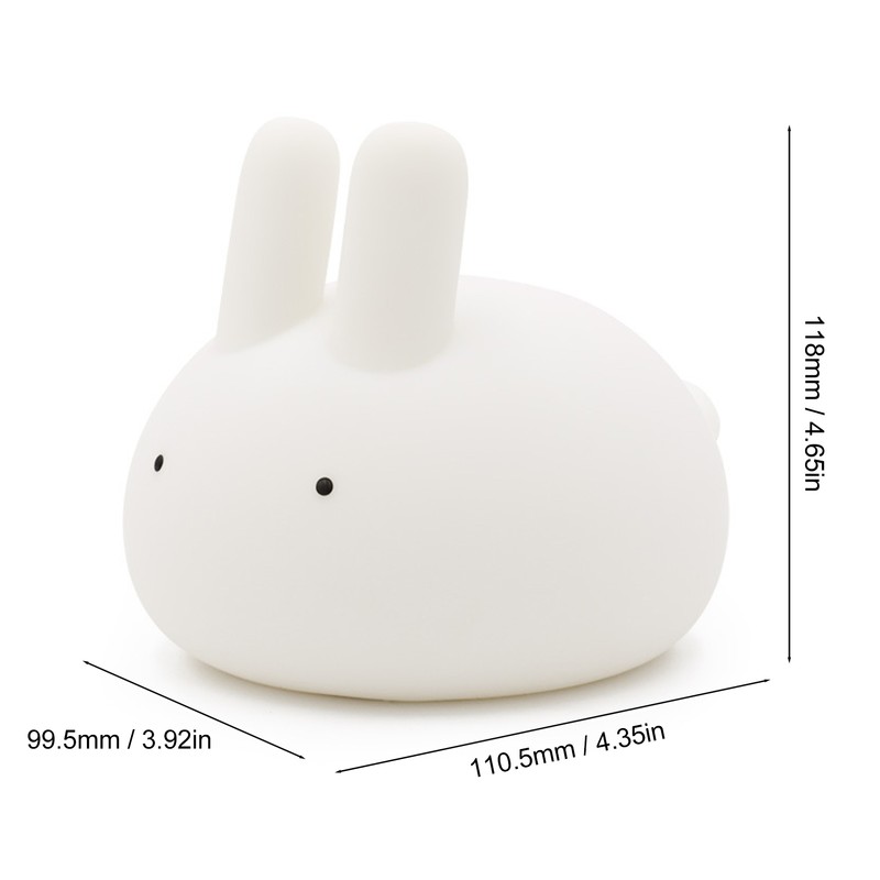 Cute Rabbit Night Light Silicone Bunny Tabletop Lamp 2700K Warm