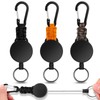 Selizo Retractable Keyring,3 Pieces Retractable Lanyard ID Badge Holder with