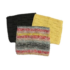 Super Soft Washcloths - Gray-Yellow-Print - Set of 3-100% cotton - Face Cloth - Dishcloth - Baby Washcloth