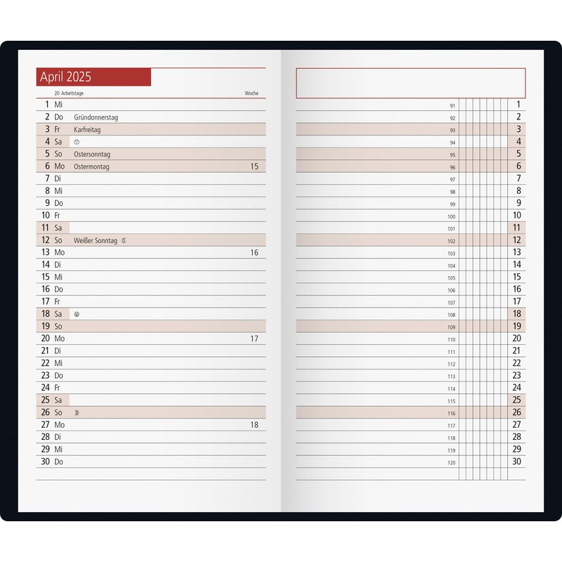 rido/idé Pocket Diary Model TM 11 (2025), 2 Pages =