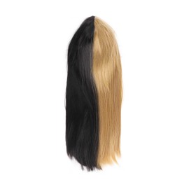 Women Black Flaxen Wig Fashionable Natural Look Long Straight Synthetic Wig for Cosplay Christmas Parties
