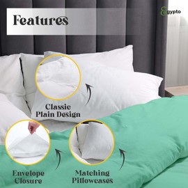 EGYPTO Polycotton Mint Green Single Duvet Cover Set - Soft, Breathable Anti-Allergic Bedding Set - with Comfortable Pillow Case for Bed (Single, Mint Green)