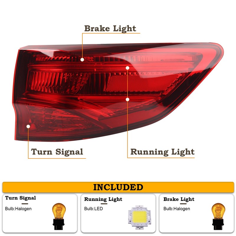KAMDKI RH LED Tail light Assembly Fit for 2014 2015