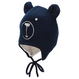 Sterntaler Unisex Children's Knitted Hat with Ties, navy