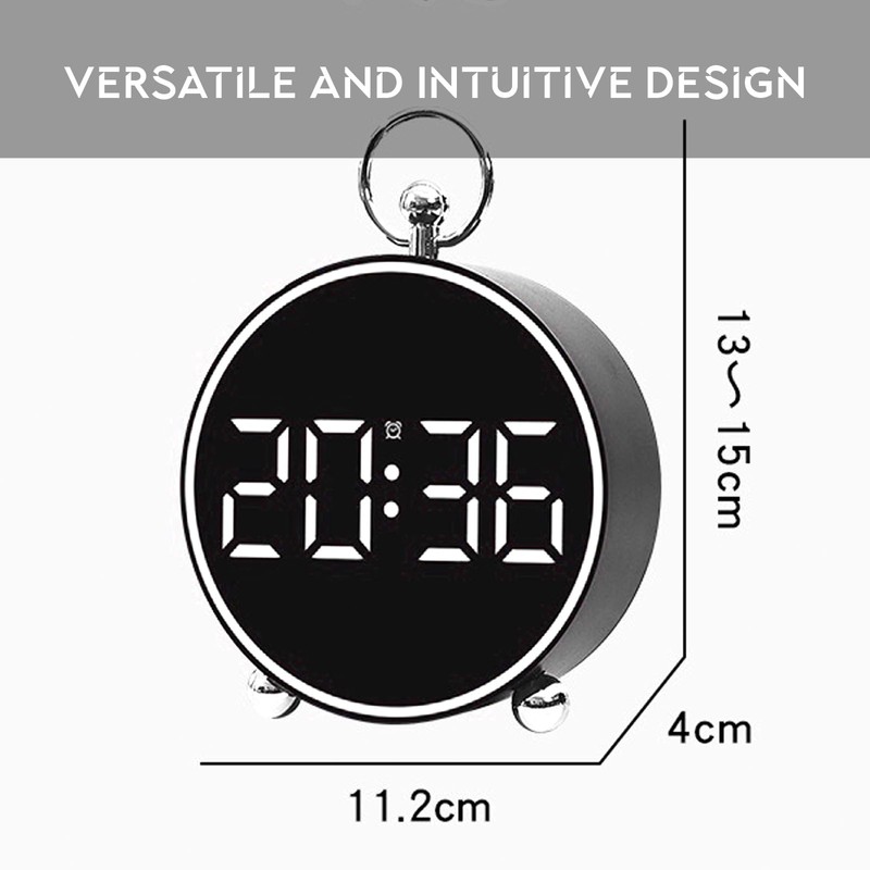Bay Breeze Vintage Round Digital Clock for Bedroom, Home Alarm