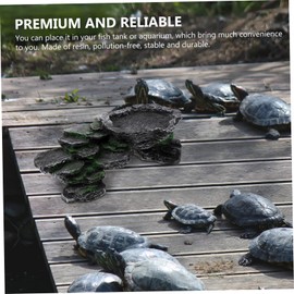 Milisten Pet Climbing Aquarium Rock Aquarium Hideout Tortoise Outdoor Enclosure Aquarium Decorations Reptile Hide Turtle Ramp Reptile Substrate Reptiles Basking Platform Habitat Brown Resin