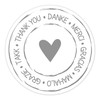 KuschelICH Round Thank You Stickers with Heart – White/Grey –
