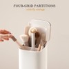 Makeup Brush Holder with Lid, Push Pop-Up Makeup Brush Organizer,4