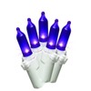 Holiday Time LED Mini Light Set White Wire Purple Bulbs,