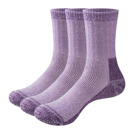 YUEDGE Womens Wool Socks Cozy Thermal Socks For Women 4-7, Thick Fleece Warm Socks Winter Boot Socks Outdoor Hiking Walking Sock for Women, 3 Pairs