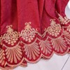 ELKCA European Style Festival Burgundy Red Embroidered Chenille Curtain for