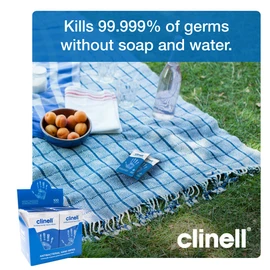 Clinell Antibacterial Hand Wipes Moisturising Antibacterial Wipes with Aloe Vera, 100 Count, Pack of 1