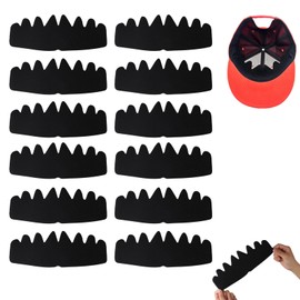 12 Pcs No Sweat Hat Liners,Washable Reusable Felt Shapers,Baseball Caps Inserts Shapers for Fitted Ball Sports Cap(Black)