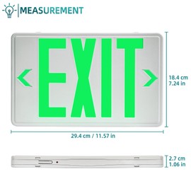 ENJVVS Green Exit Sign,Emergency Exit Sign With Battery Backup,Exit Emergency Lighting Combo, UL Certified, US Standards, Combo for Business,120/277V AC,4 Pack