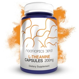 Nootropics Depot Cápsulas de L-teanina de 200 mg (90 cápsulas) | Favorece la relajación | Favorece niveles saludables de estrés y ciclos de sueño | Fa