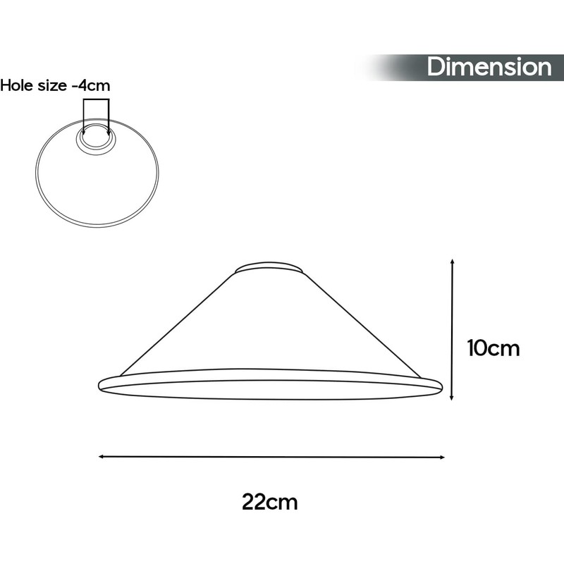 DCVOLTAGE 2 Pack Modern Ceiling Lamp Shade Black Metal Cone