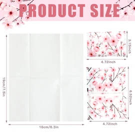 PerKoop 100 Pack Tissues Travel Size Disposable Pocket Facial Tissues Bulk, 3 Ply, Easter Spring Travel Wedding Guest School Wallet Purse Home Supplies(Cherry Blossoms)