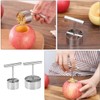 2 Piezas Descorazonador de Manzanas Plata de Acero Inoxidable