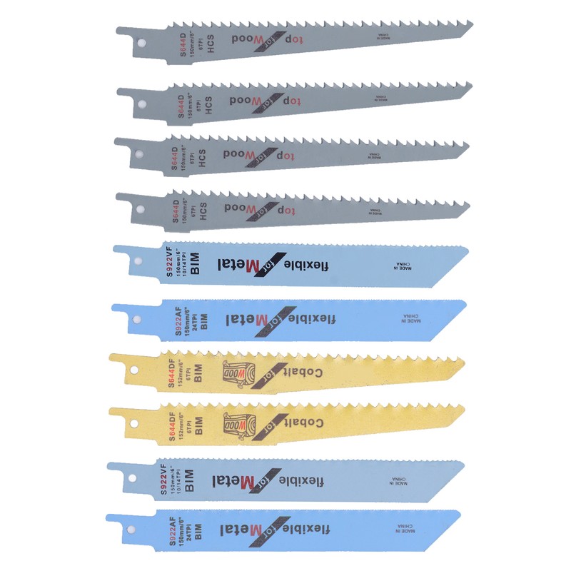 10Pcs Reciprocating Saw Blades High Carbon Steel Bimetal Sabre Saws