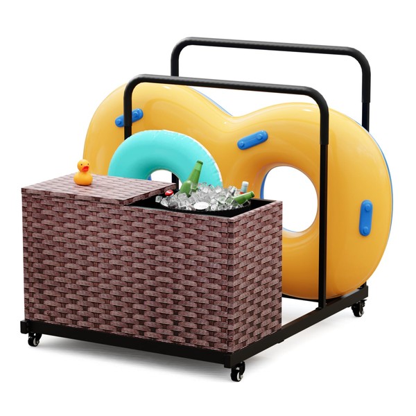 FONTOI Pool Storage, Pool Float Storage Bin with Wheels, Waterproof