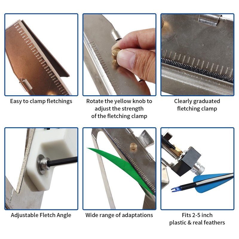 SPG Adjustable Arrow Fletching Jig - Straight Metal Fletching Tool
