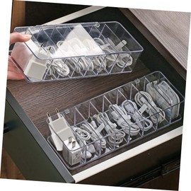 jojofuny Plastic Cord Organizer Box Compartment Cord Management Box for Home Office