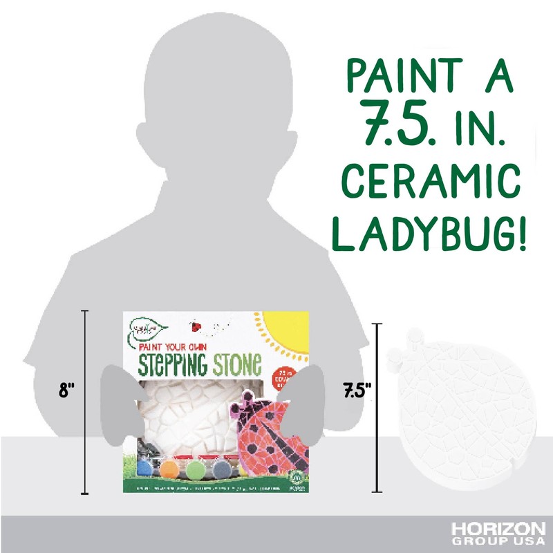 Creative Roots Mosaic Ladybug Stone, Includes 7-Inch Ceramic Stepping Stone