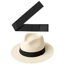 Gamboa Hatbands Hat Ribbon Hat Ribbon Band Panama Hatband Ribbon Hat Fedora Hat Band, Black, X-Large