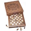 AMEROUS Magnetic Wooden Chess Set, 12.8" x 12.8" Walnut Chess