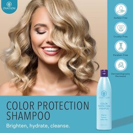 Ovation Color Therapy Shampoo - Salon Quality, Sulfate Free Shampoo with Natural Ingredients including Keratin, Argon Oil to Gently Cleanse Hair while