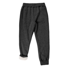 Yeokou Unisex Boys Girls Kid's Sherpa Lined Athletic Jogger Fleece Sweatpants (4T, Darkgrey)