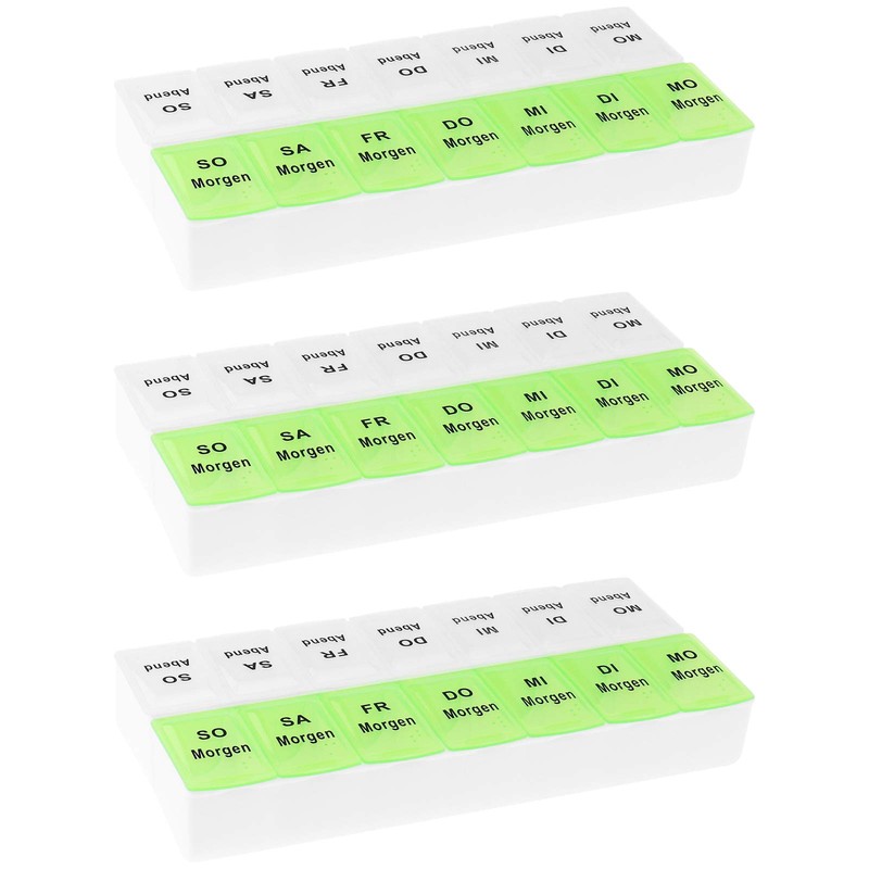 3 x Wellgro® tablet box for 7 days, 2 compartments