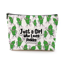 Cute Pickle Gifts Makeup Bag Pickle Gifts for Women Pickle Lovers Girls, Funny Food Costume Party Cosmetic Bag Pickle Stuff Accessories for Friend Mom Sister Birthday Mothers Day Graduation Christmas