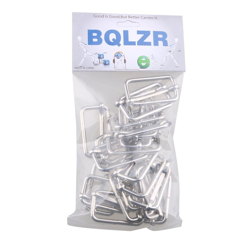 BQLZR, Metallschnallen mit Schiebedorn, 38 mm, 20 Stück, N08437, Silber/Schwarz,