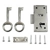 SN-TEC Screw-On Lock/Furniture Lock/Cupboard Lock with Handle, Backset: 15 mm