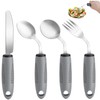 AuntyFey Weighted Adaptive Utensils, 4Pcs Weighted Utensils for Hand Tremors,