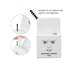 Eyebrow Mapping String, 3 Pieces 32.8 Feet Microblading String Measurement, 15 ml Pre-Coloured Eyebrow Mapping String Black White Pink