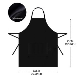 YONEEKSS 2 Pack Kitchen Apron Adjustable Bib Apron with 2 Pockets, Home Kitchen Chef Aprons for Cooking, Baking, BBQ, Restaurant, Coffee house, Unisex(Black and White)