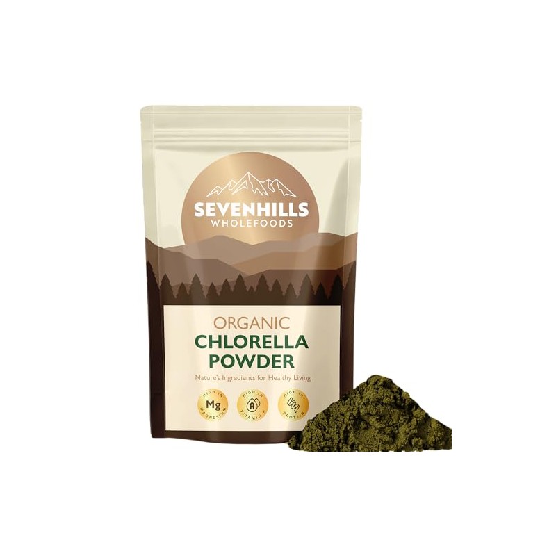 Sevenhills Wholefoods Organic Chlorella Powder 400g, Broken Cell Wall, High