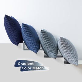 Topfinel Cushion Cover, 60 x 60 cm, Blue, Set of 4 Corduroy Cushion Covers, Decorative Cushion Cover, Sofa Cushion, Decorative Cushion for Sofa, Bedroom, Living Room, Balcony, Children, Fluffy, Colour