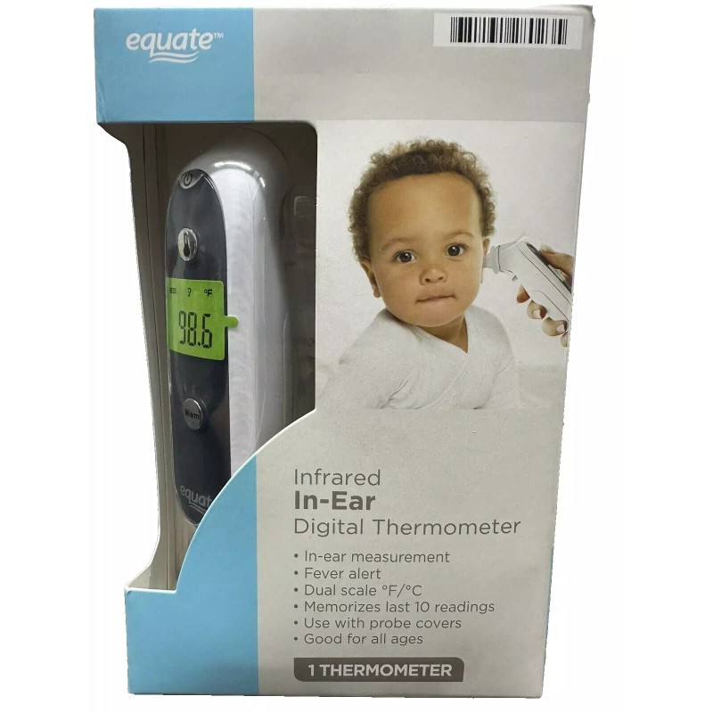 Equate Infrared 1-Second In-Ear Digital Thermometer for Kids & Adults