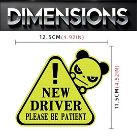 New Driver Sticker Sign for Car - Essential New Driver Signs - Window Cling - 5" by 5" Decal - Yellow Color, Perfect for New Drivers, Please Be Patient New Driver Car Sticker Decal