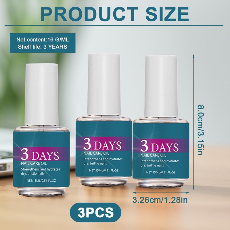 3 PCS Nail Care Serum, 3 Days Nail Care Oil